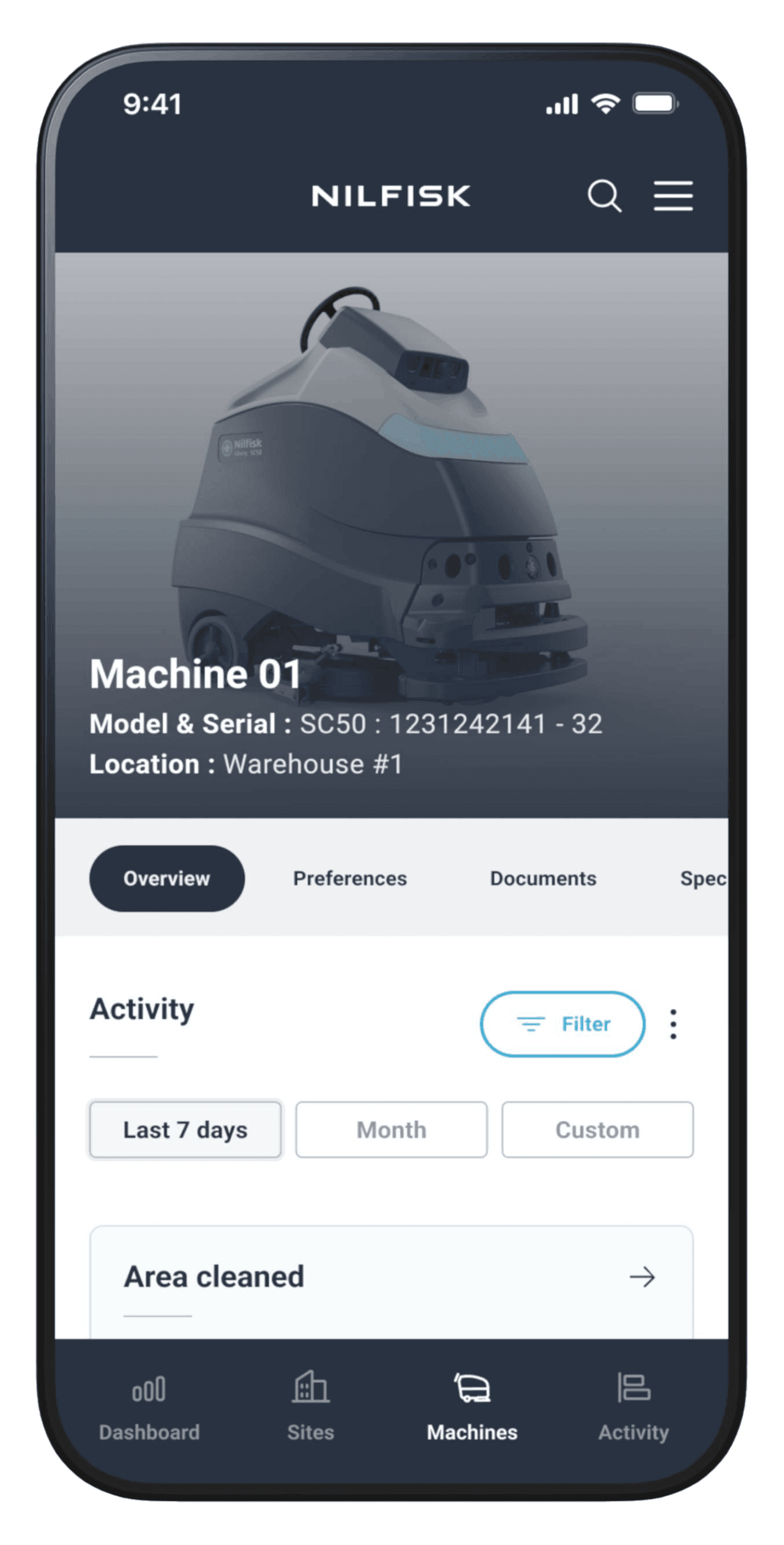 Nilfisk My Fleet screen 5