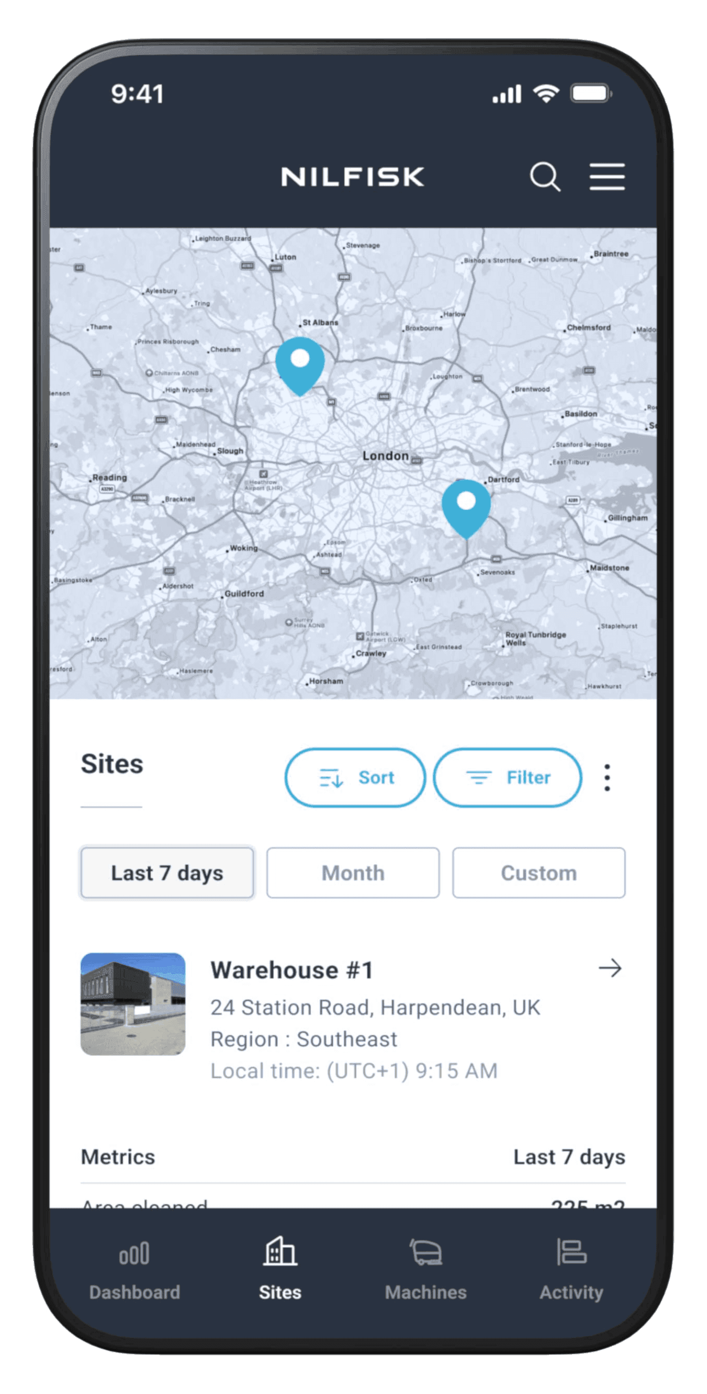 Nilfisk My Fleet screen 2